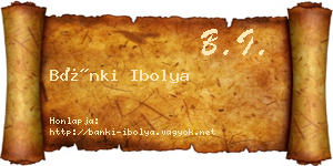 Bánki Ibolya névjegykártya