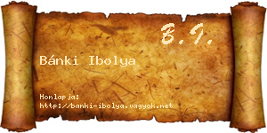 Bánki Ibolya névjegykártya