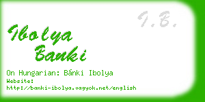 ibolya banki business card